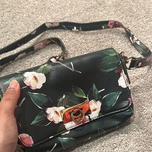 Floral Black Crossbody Bag
